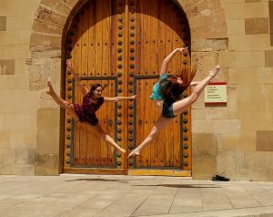 Leaping for joy in Barcelona