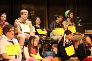 Spellers wait their turn in Hudson Valley Summer Stage's 2011 production of The 25th Annual Putnam County Spelling Bee