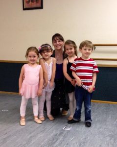 Stephanie Blacksmith with kinderballet students